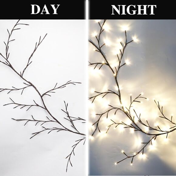 96 LED Willow Vine Lights 6FT Enchanted Wall Decoration Vine Lights 8 Modes for - Picture 5 of 6